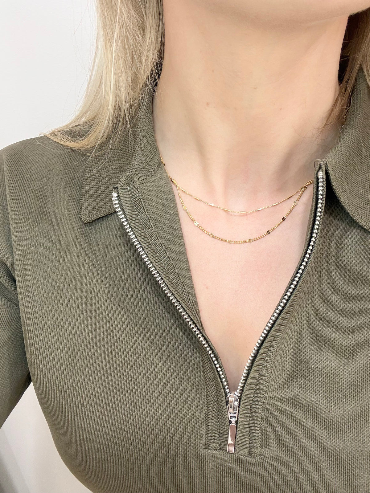 Viv Gold Plated Double Stranded Necklace