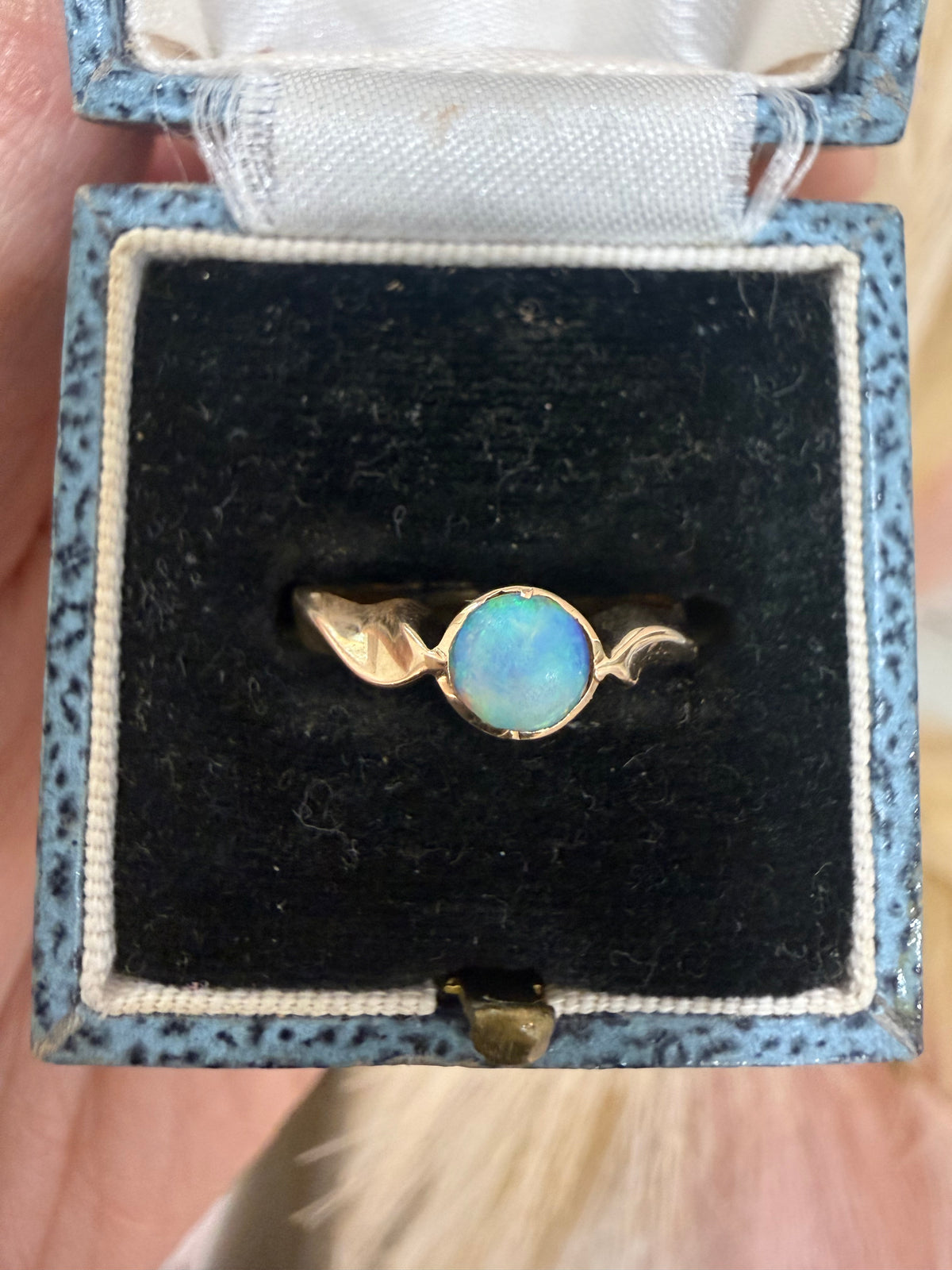 9ct Gold and Opal Cabochon Solitaire Ring