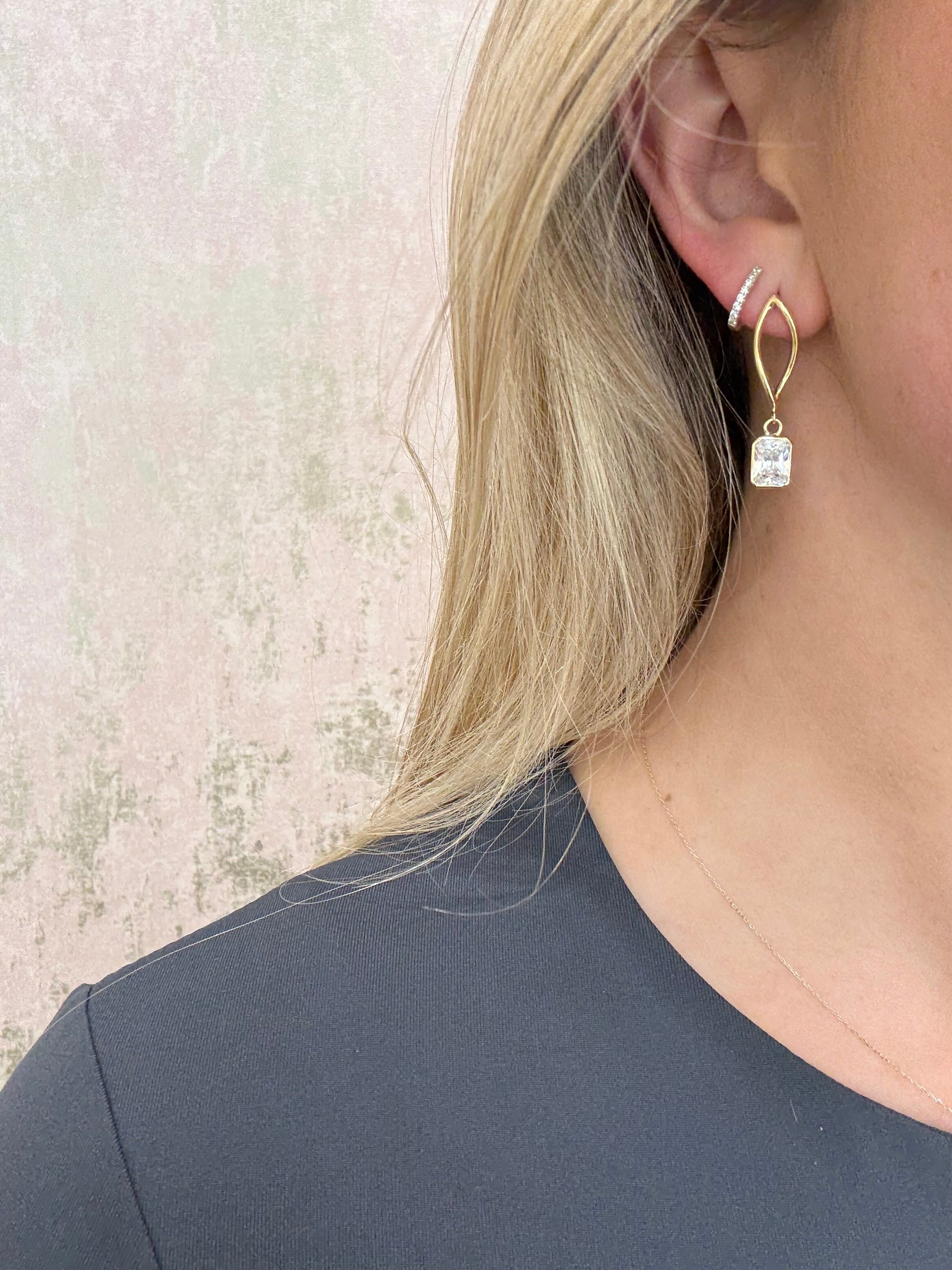 Jade Gold Earrings
