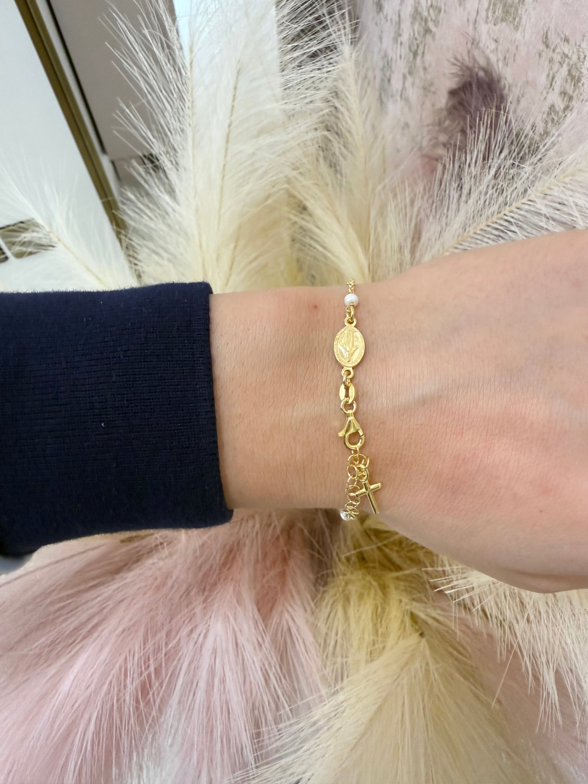 Zara Gold Plated Pearl Holy Bracelet