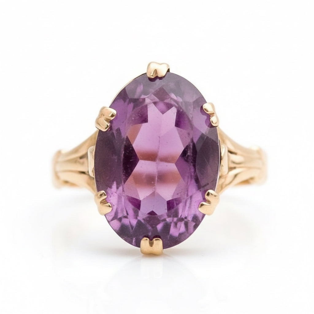 9ct Gold Antique Amethyst Ring