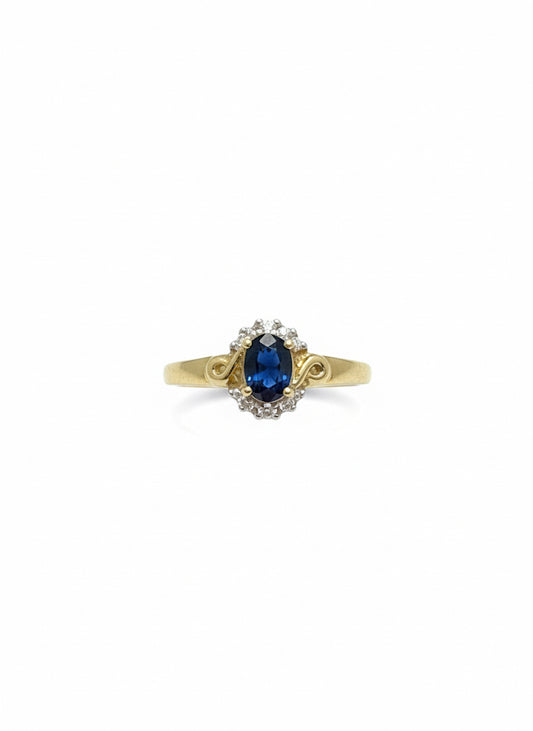 9ct Sapphire & Diamond Ring
