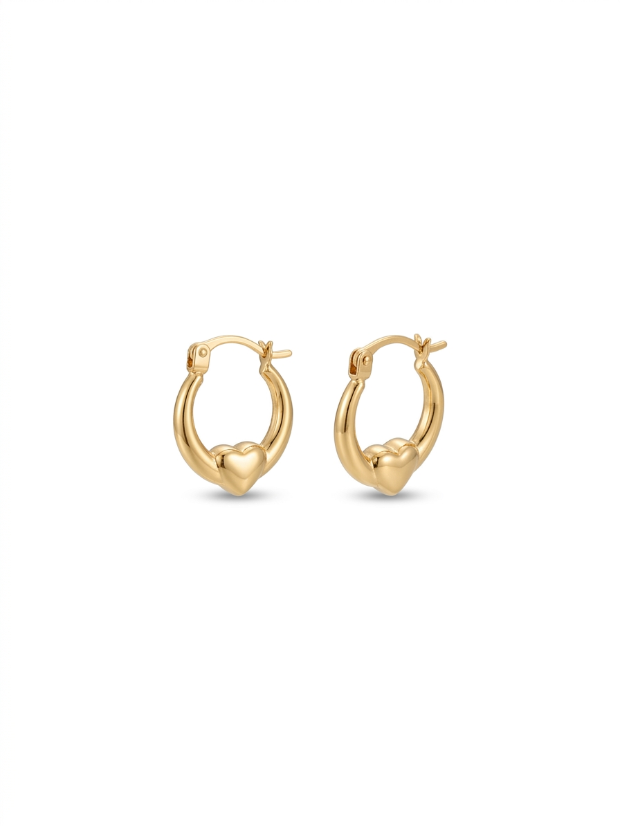 9ct Gold Creole Heart Earrings