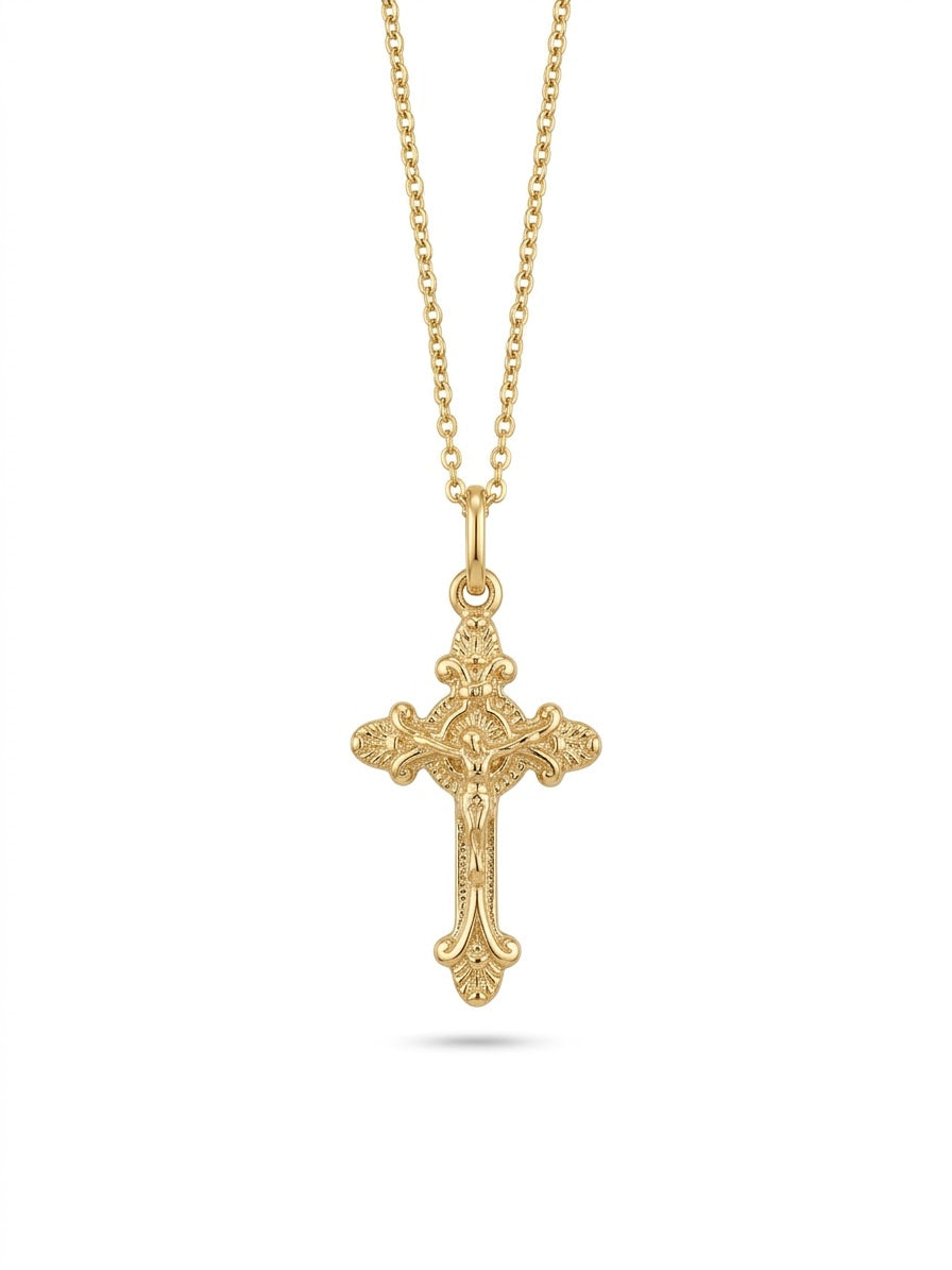 Gold Plated Crucifix Necklace