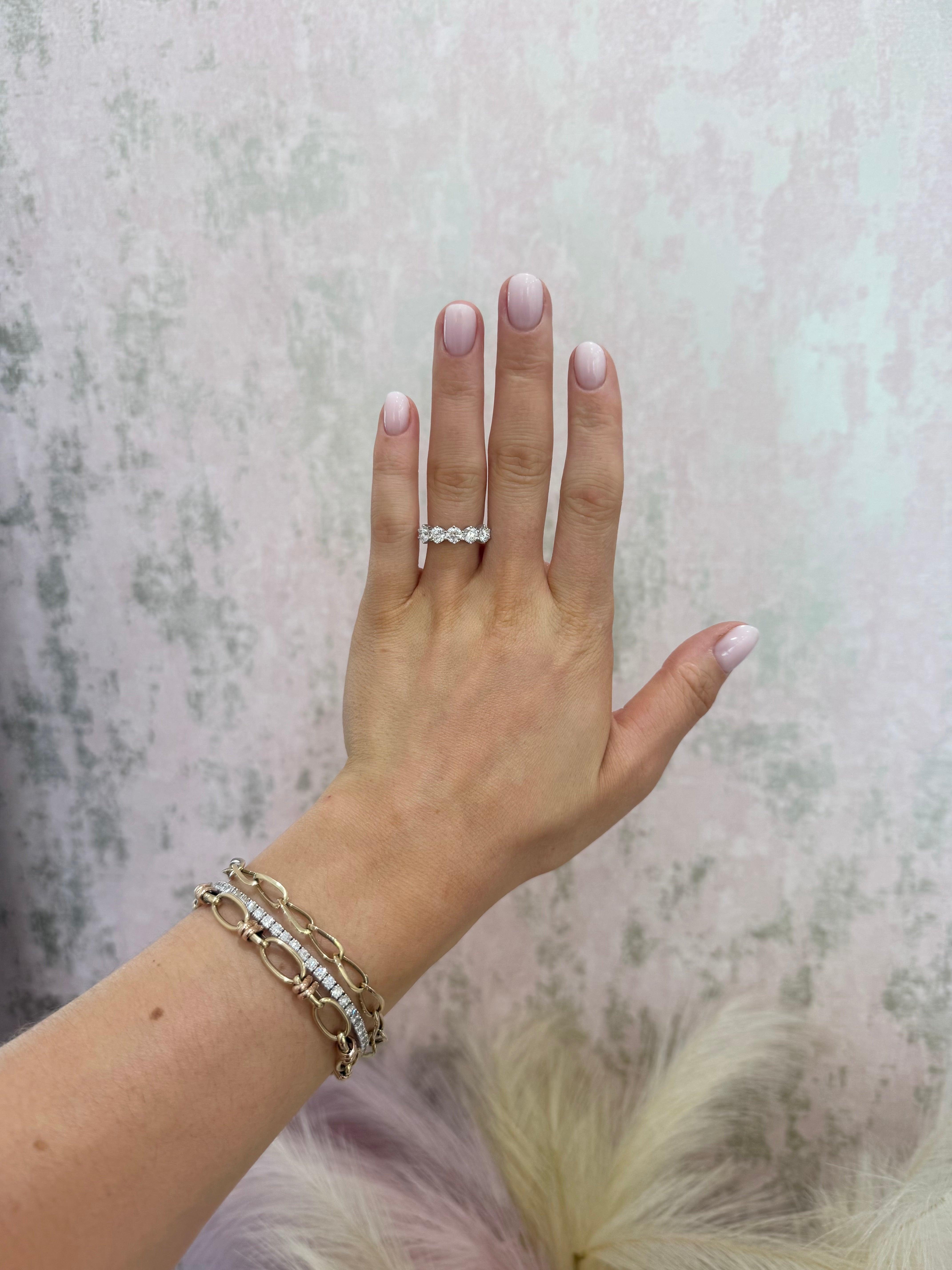 9ct Gold 5x Stone Lab Diamond Ring