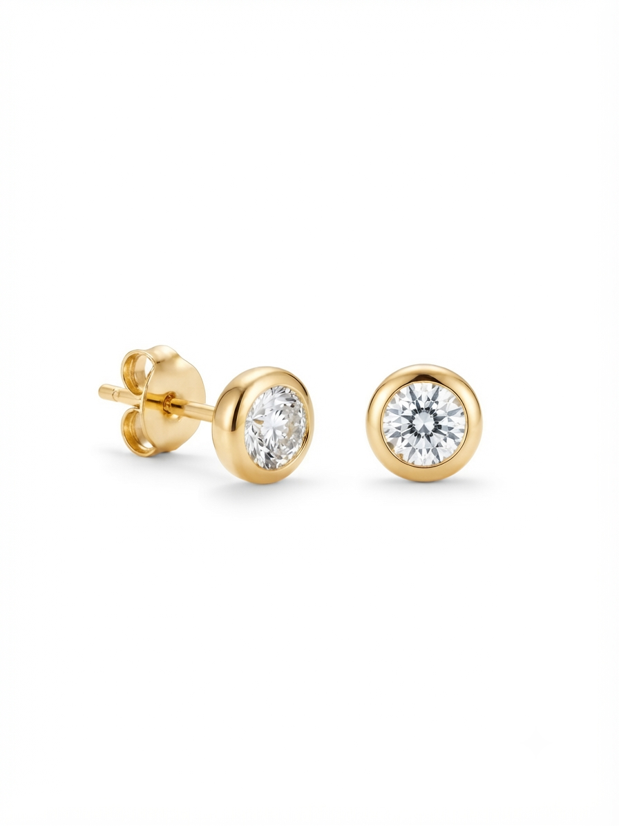 Gold Plated Cubic Zirconia Stone Earrings