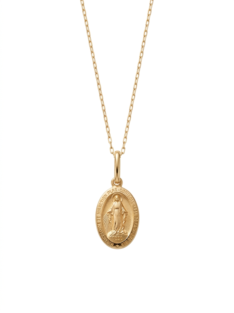9ct Small Miraculous Medal Necklace