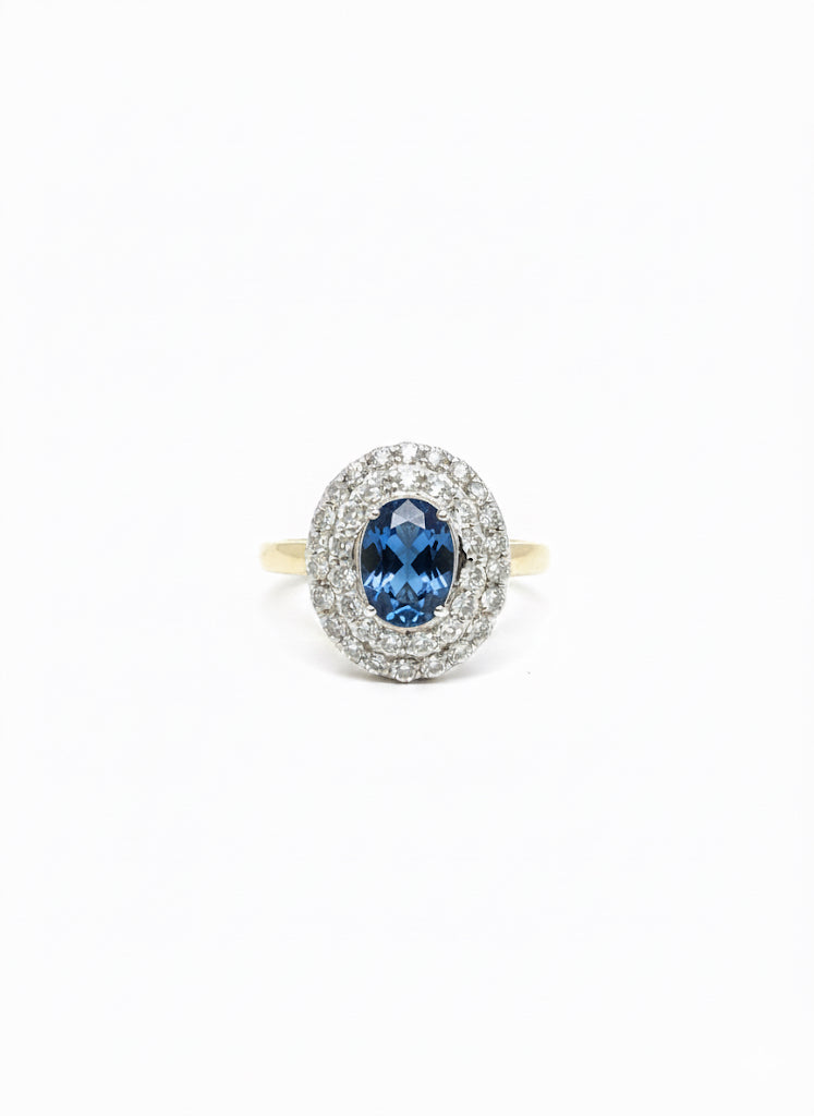 9ct Gold Topaz & Diamond Ring