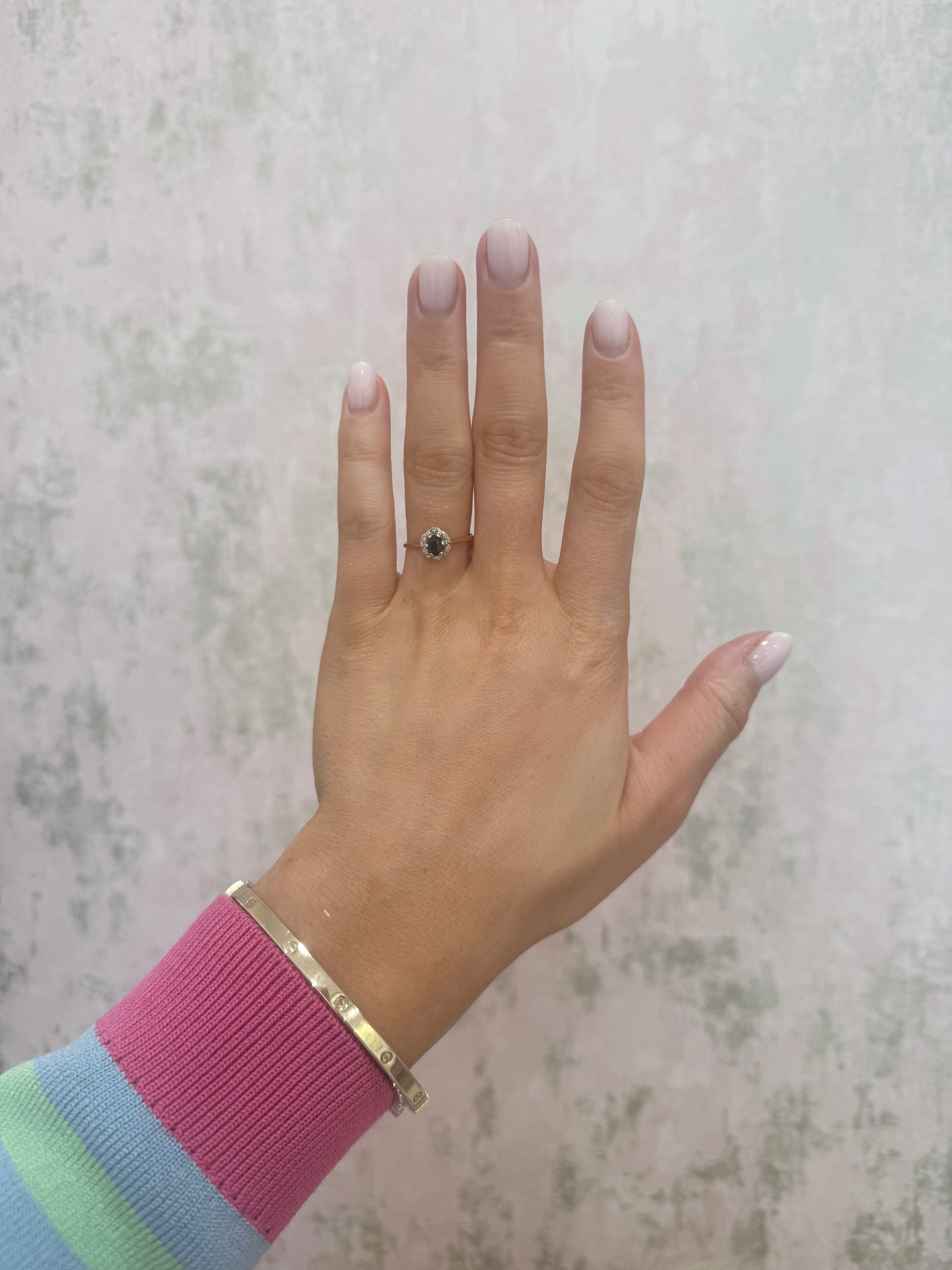 9ct Gold Sapphire & Diamond Cluster Ring