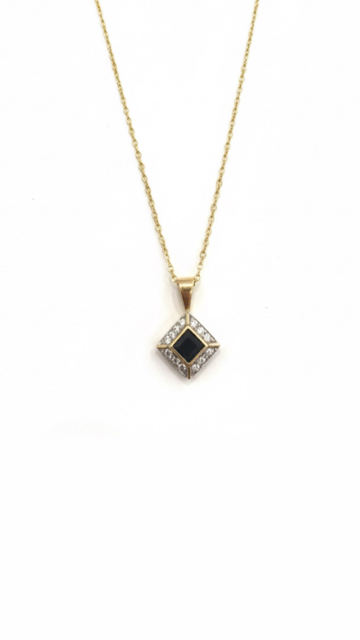 9ct Gold Sapphire & Diamond Necklace