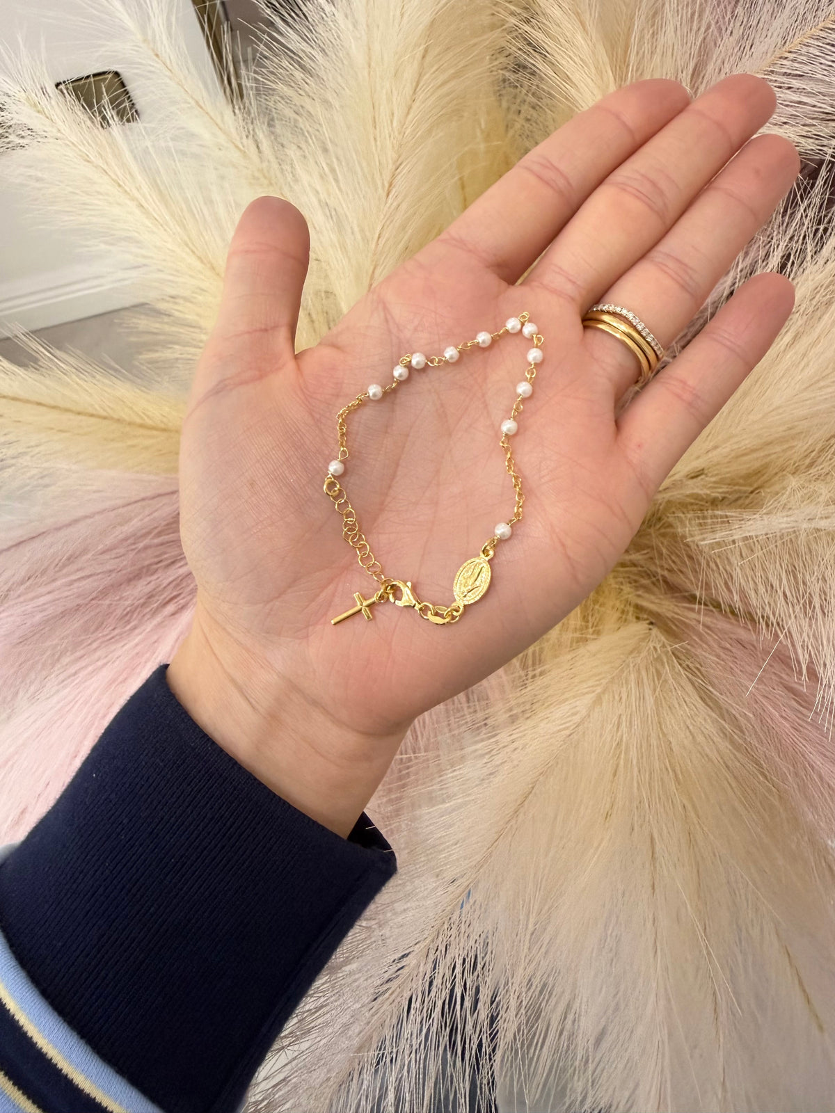 Zara Gold Plated Pearl Holy Bracelet