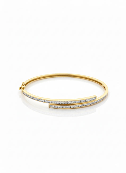 9ct Gold Diamond Bangle