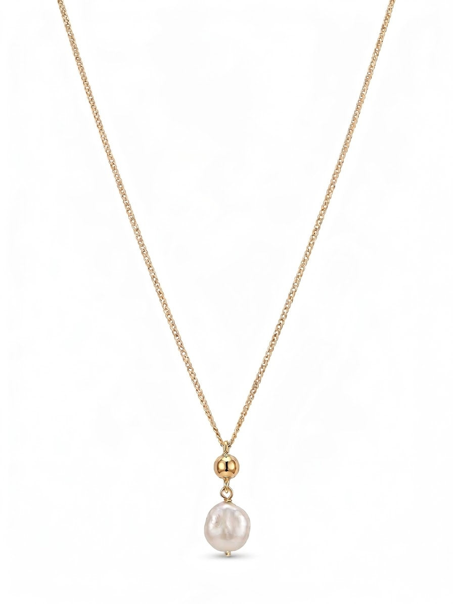 Simone Gold Plated Baroque Pearl Necklace