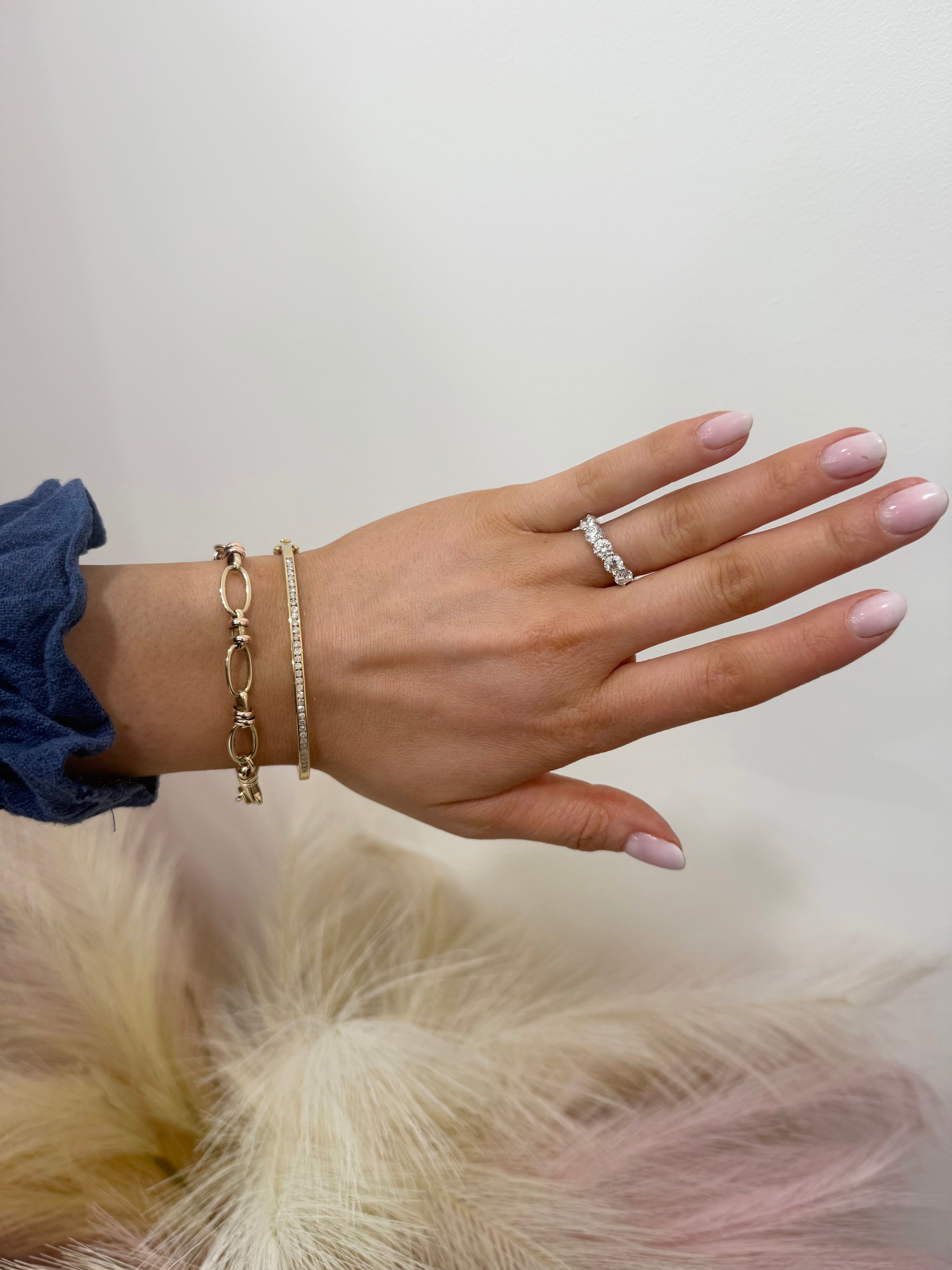 9ct Channel Set 0.75ct Natural Diamond Bangle