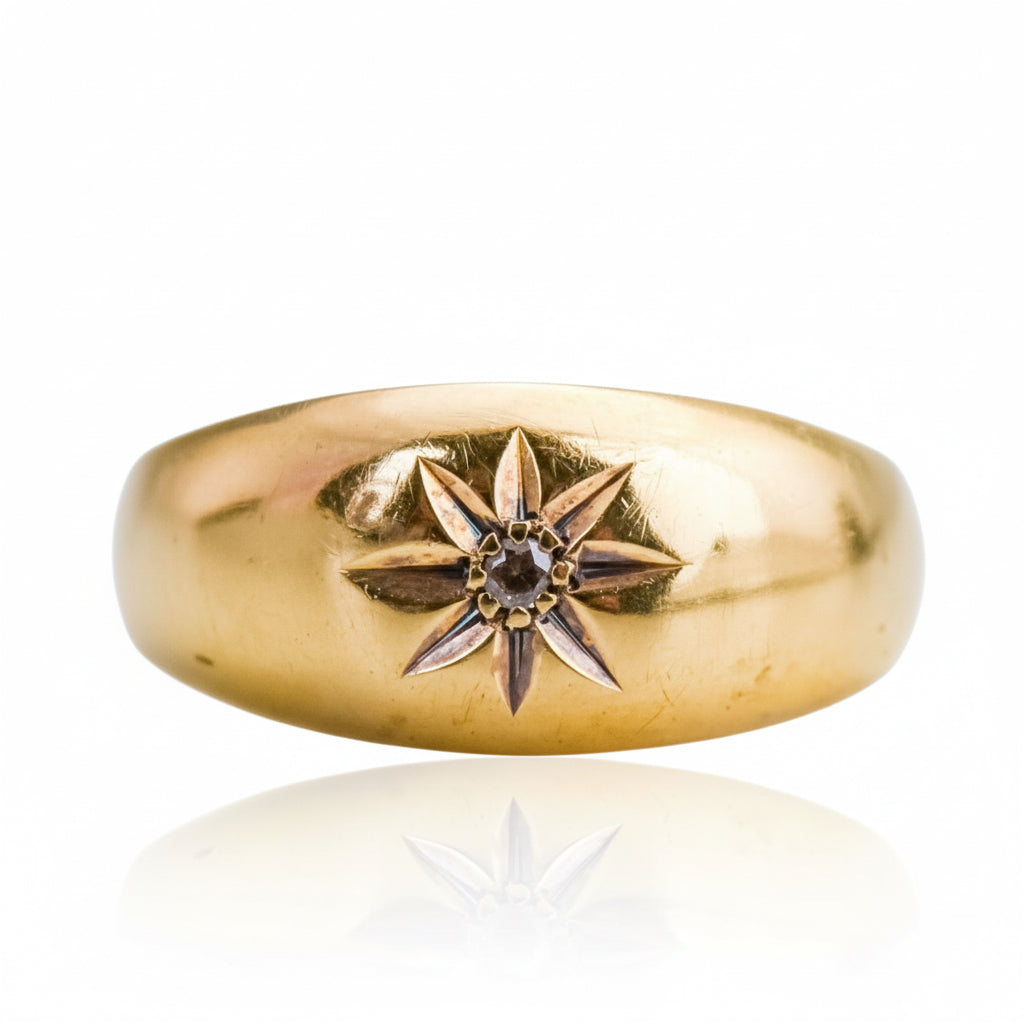 18ct Gold Edwardian Diamond Gypsy Ring