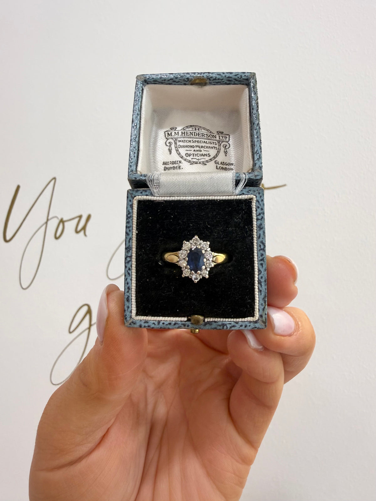 18ct Gold Sapphire & Diamond Cluster Ring