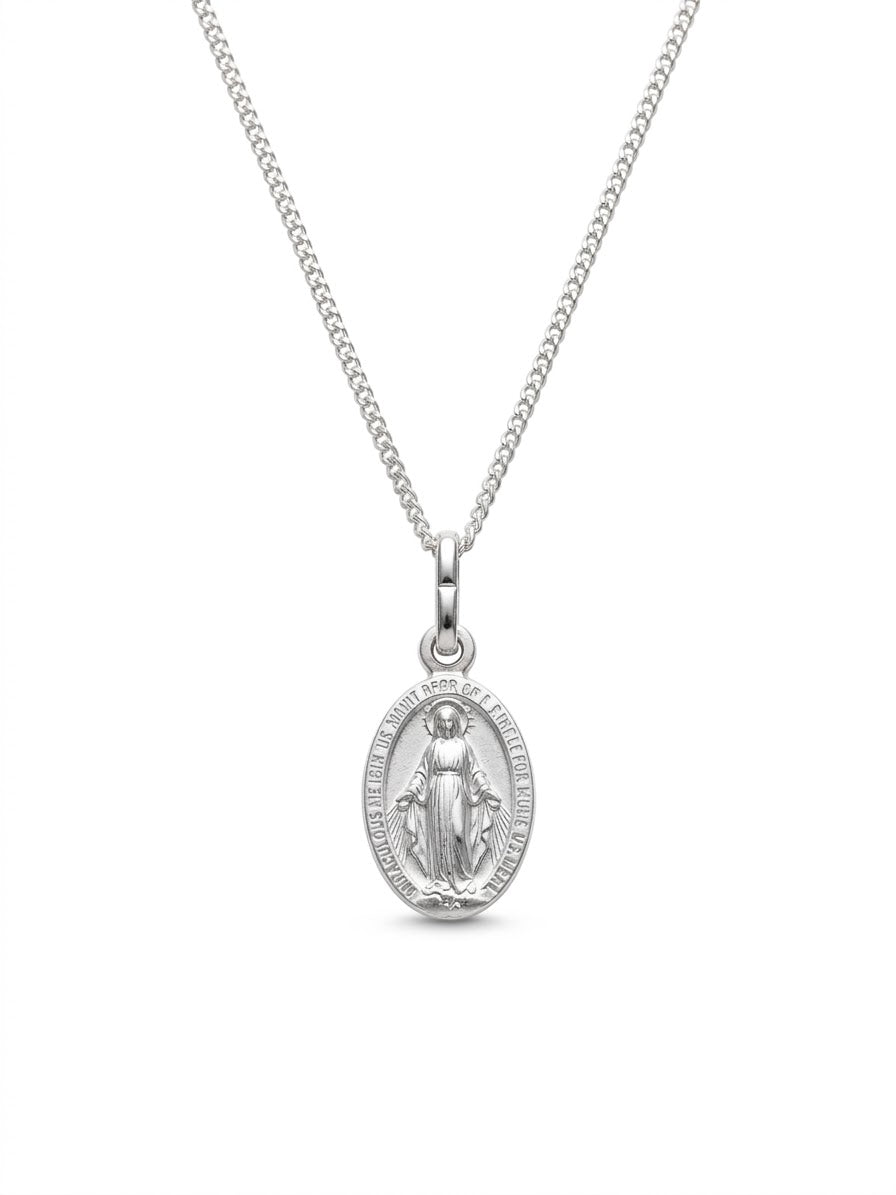Silver Miraculous Medal Necklace