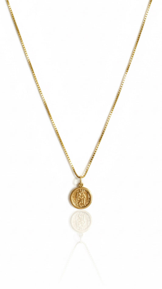 9ct Gold Double Sided St Christopher Necklace