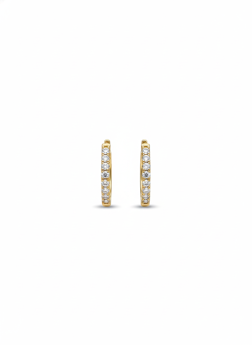 9ct 0.30ct Diamond Hoop Earrings