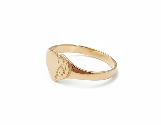 9ct Gold Heart Pinky Ring