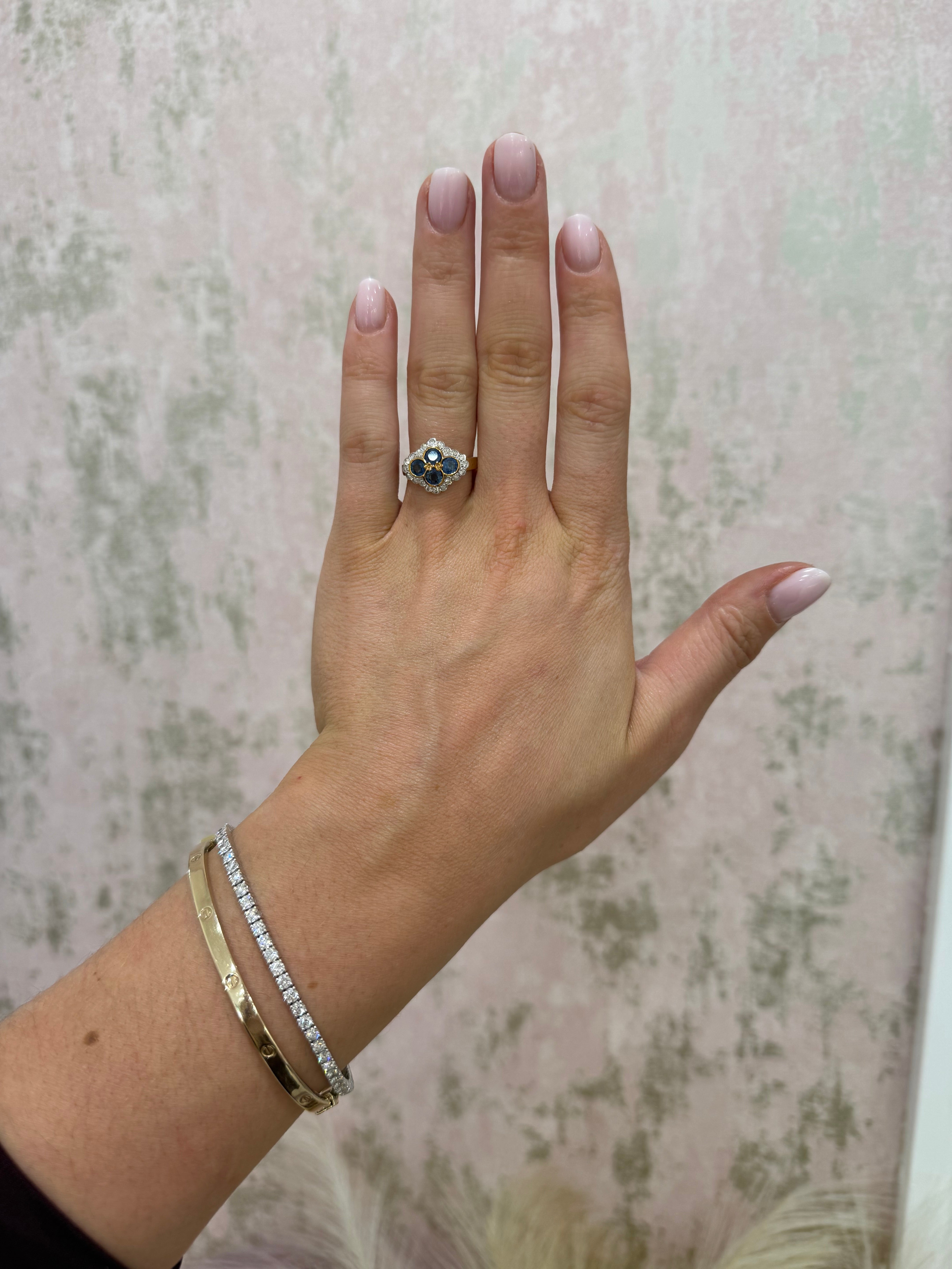 9ct Gold Sapphire & Diamond Ring
