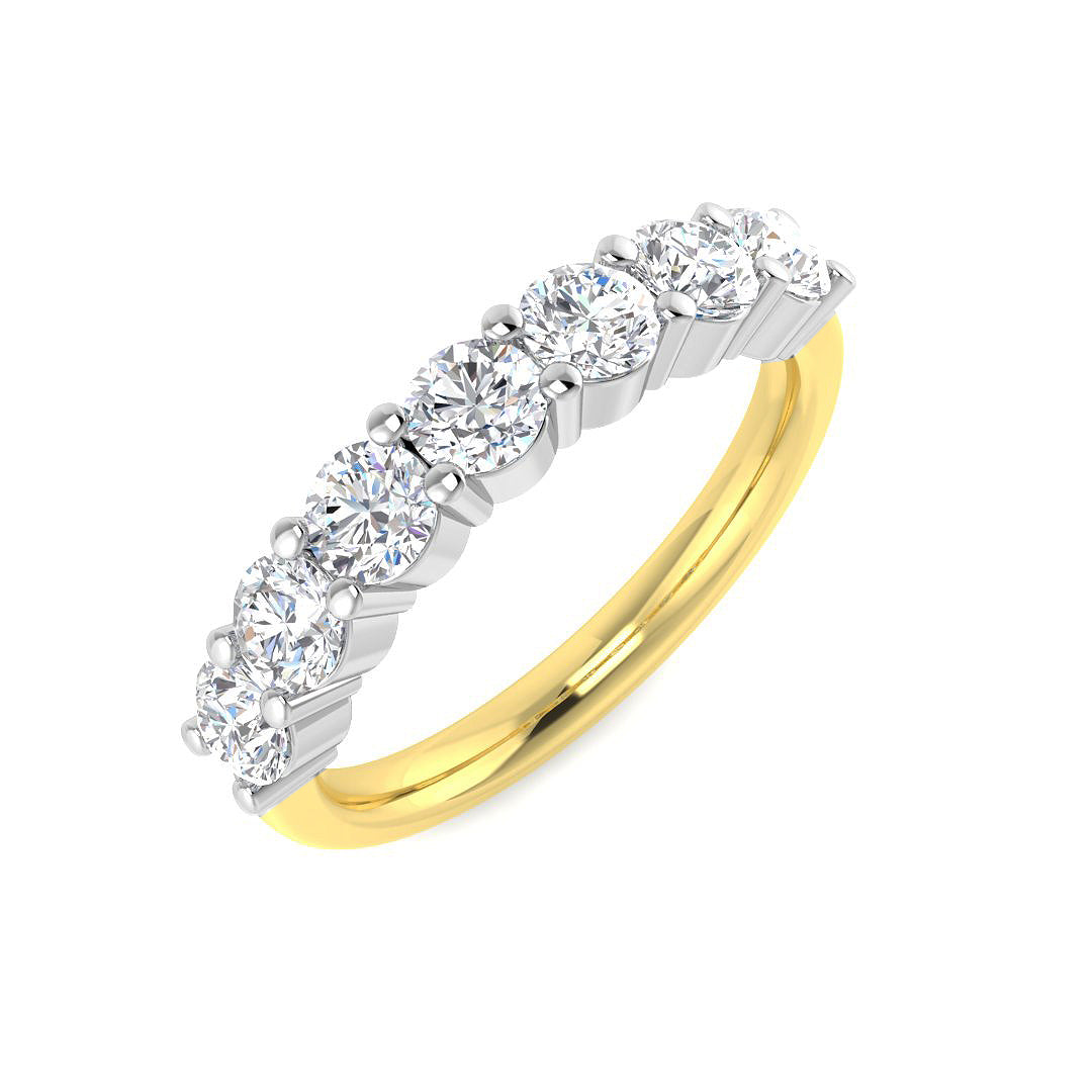 9ct Gold 7x Stone Lab Diamond Ring