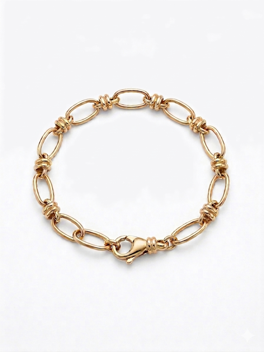 9ct Gold Large Knot Link Bracelet