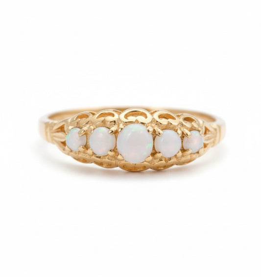 9ct Five Stone Opal Ring