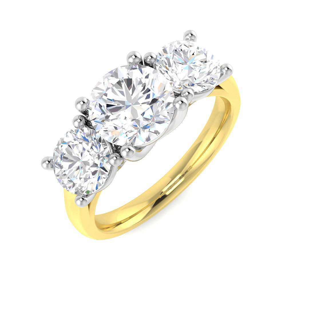 9ct 3x Stone Lab Diamond Ring