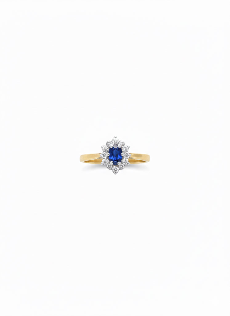 9ct Gold Sapphire & Diamond Ring