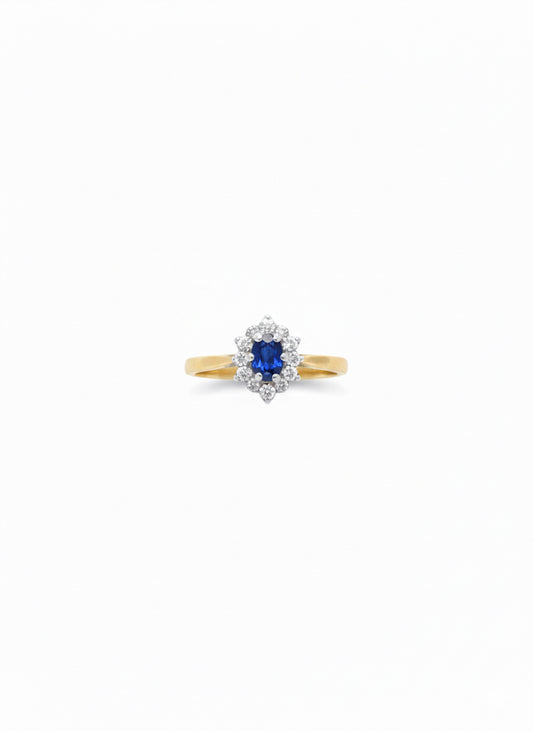 9ct Gold Sapphire & Diamond Ring