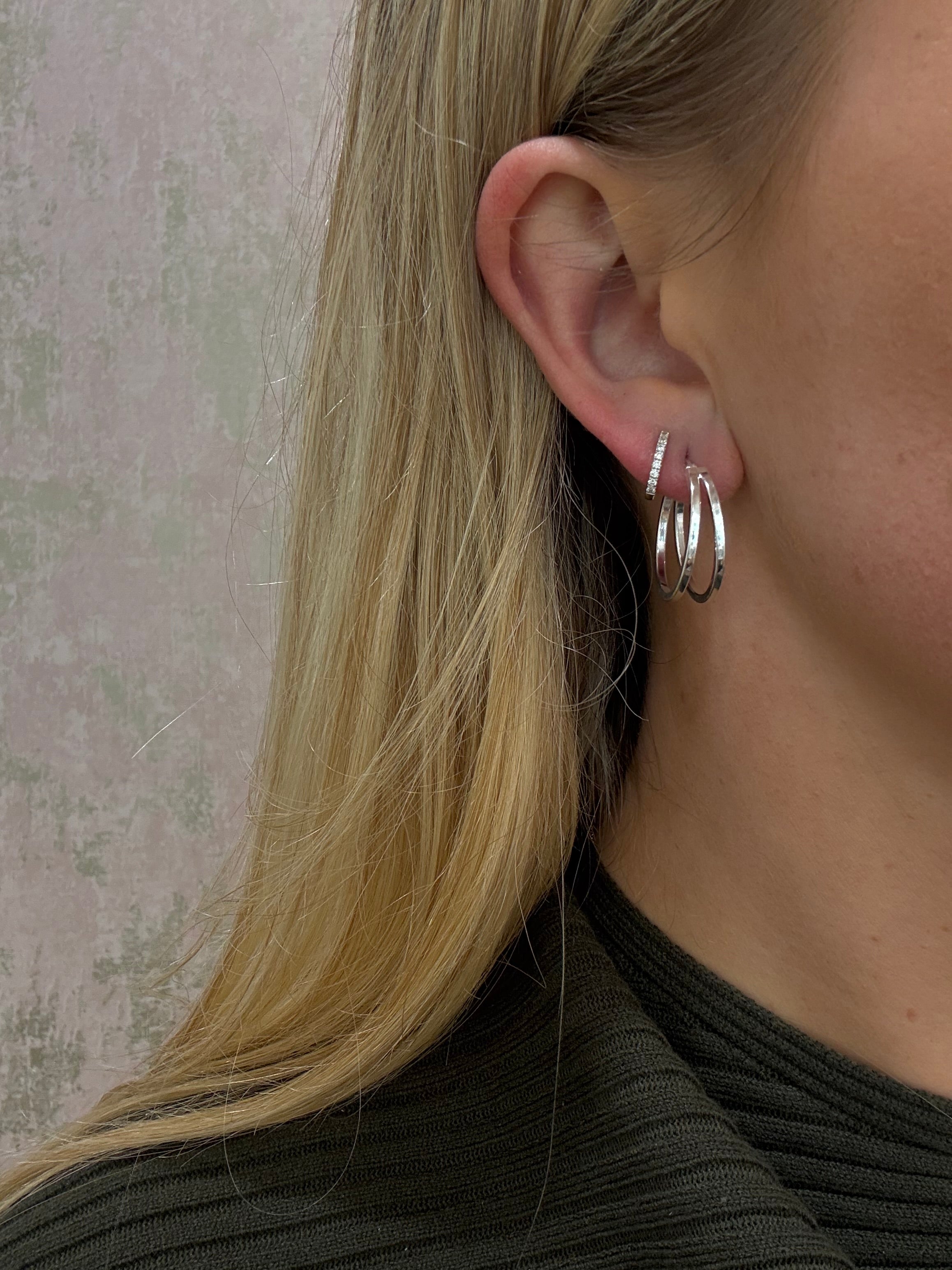 Silver Double Hoop