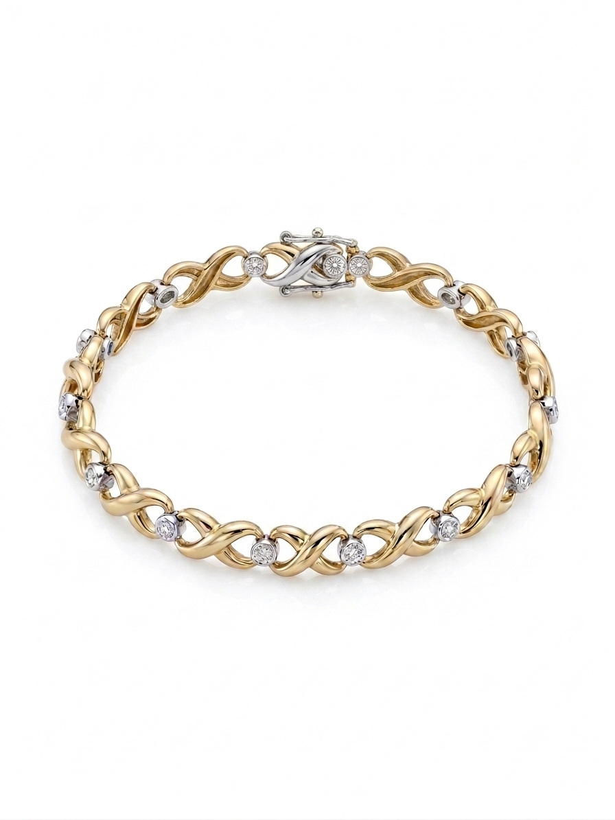 9ct Gold Diamond Bracelet