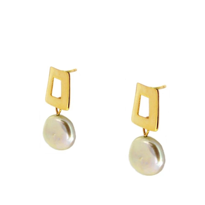 Sam Gold Plated Pearl Earrings