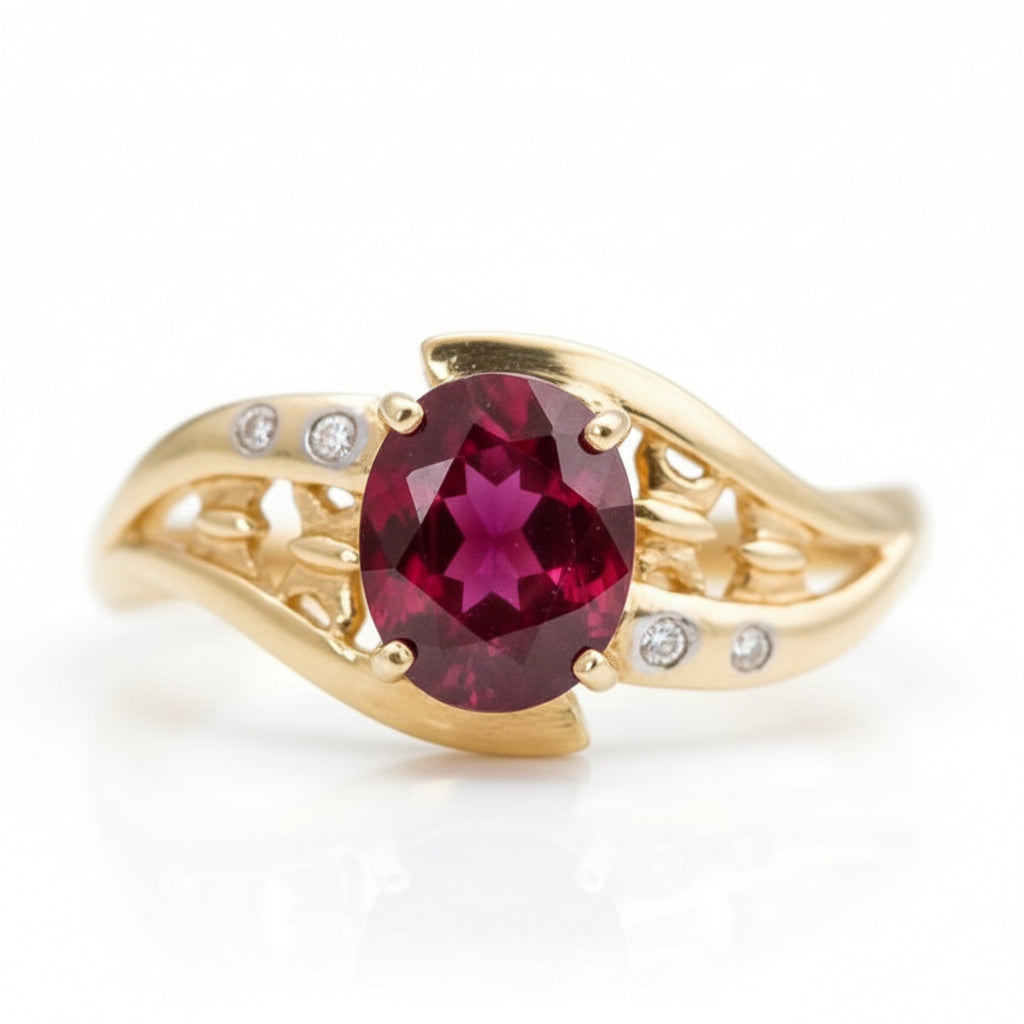 9ct Gold Ruby & Diamond Ring