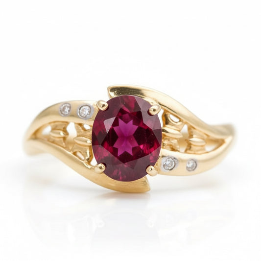 9ct Gold Ruby & Diamond Ring