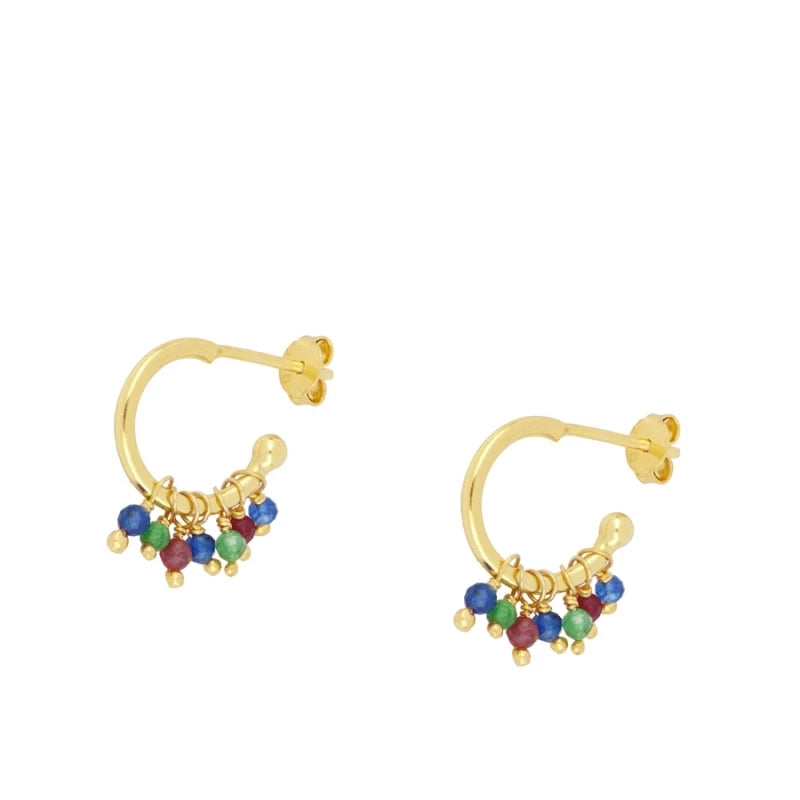 Arlie Coloured Gold Plated Hoop Earrings