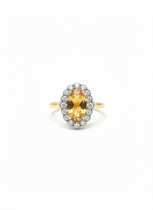 Citrine & Diamond Ring