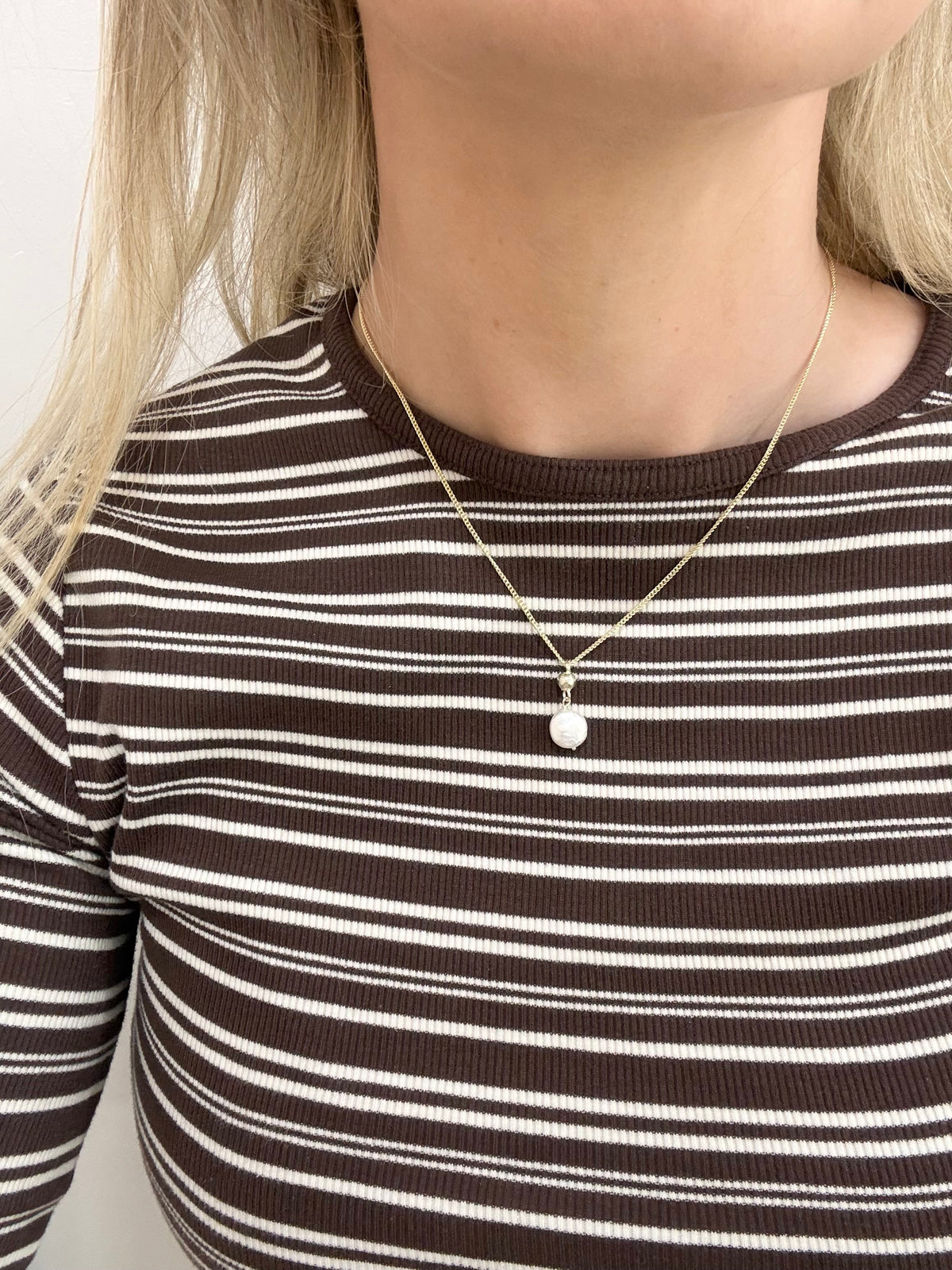 Simone Gold Plated Baroque Pearl Necklace
