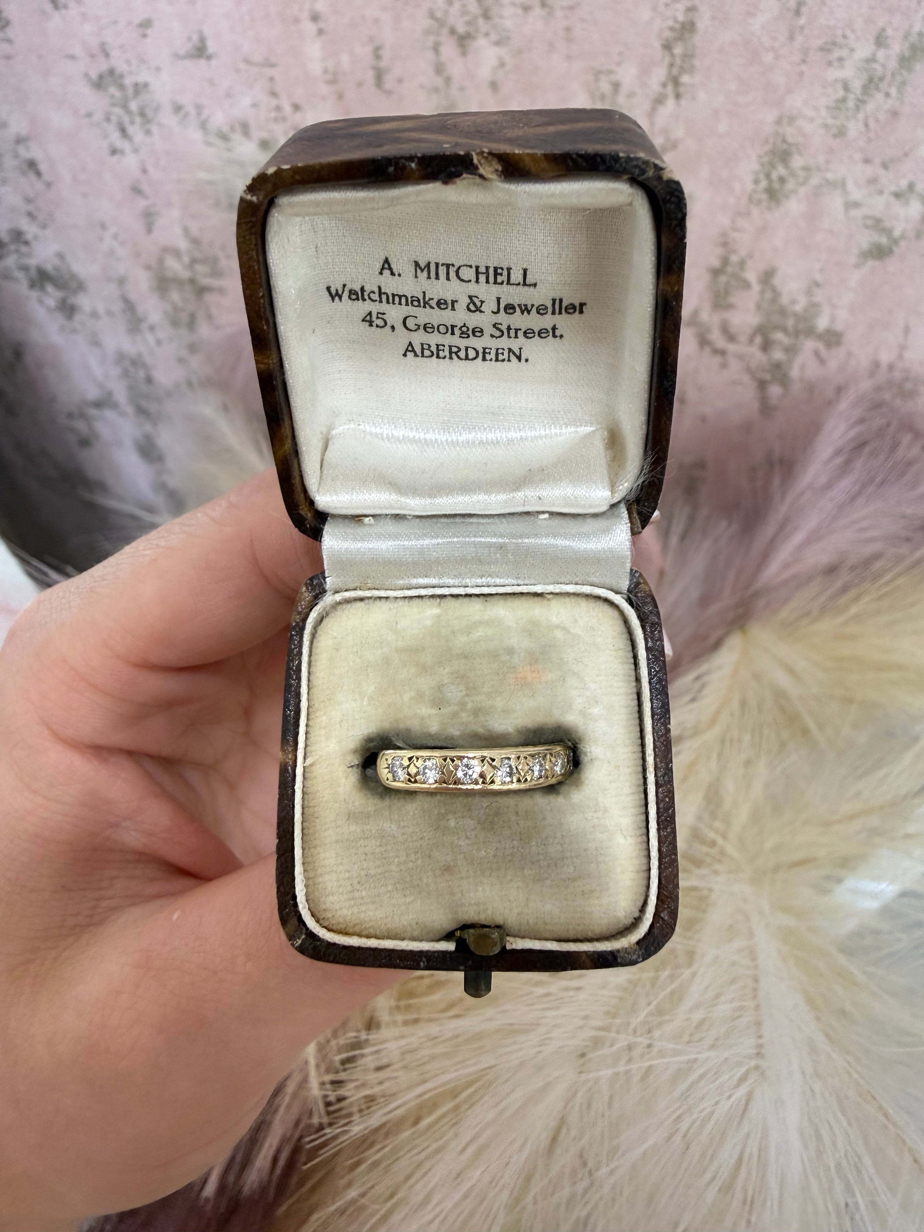 9ct Gold Half Eternity Diamond Ring