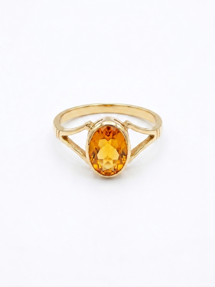 9ct Gold and Fire Opal Solitaire Ring