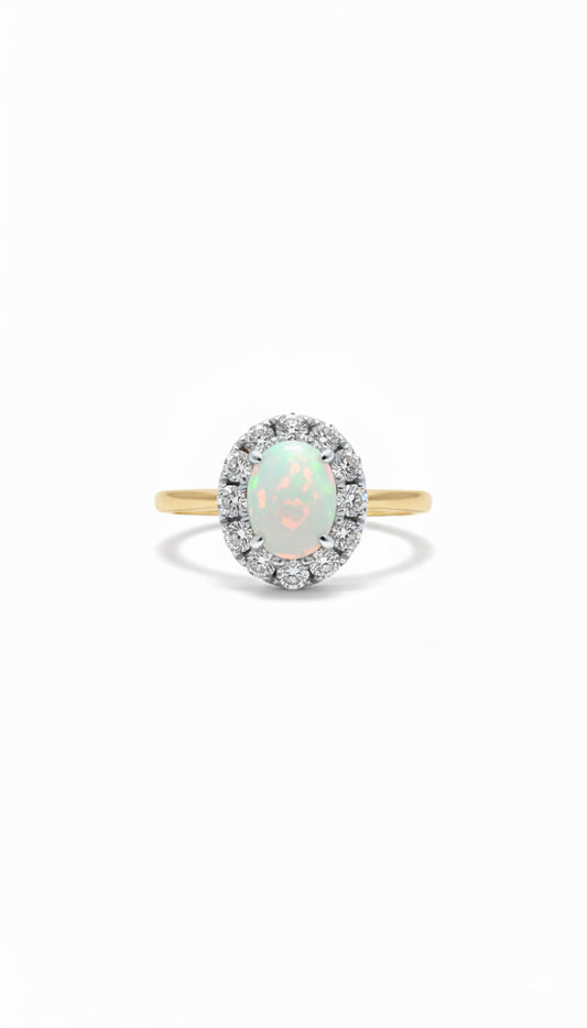 Opal & Diamond Ring