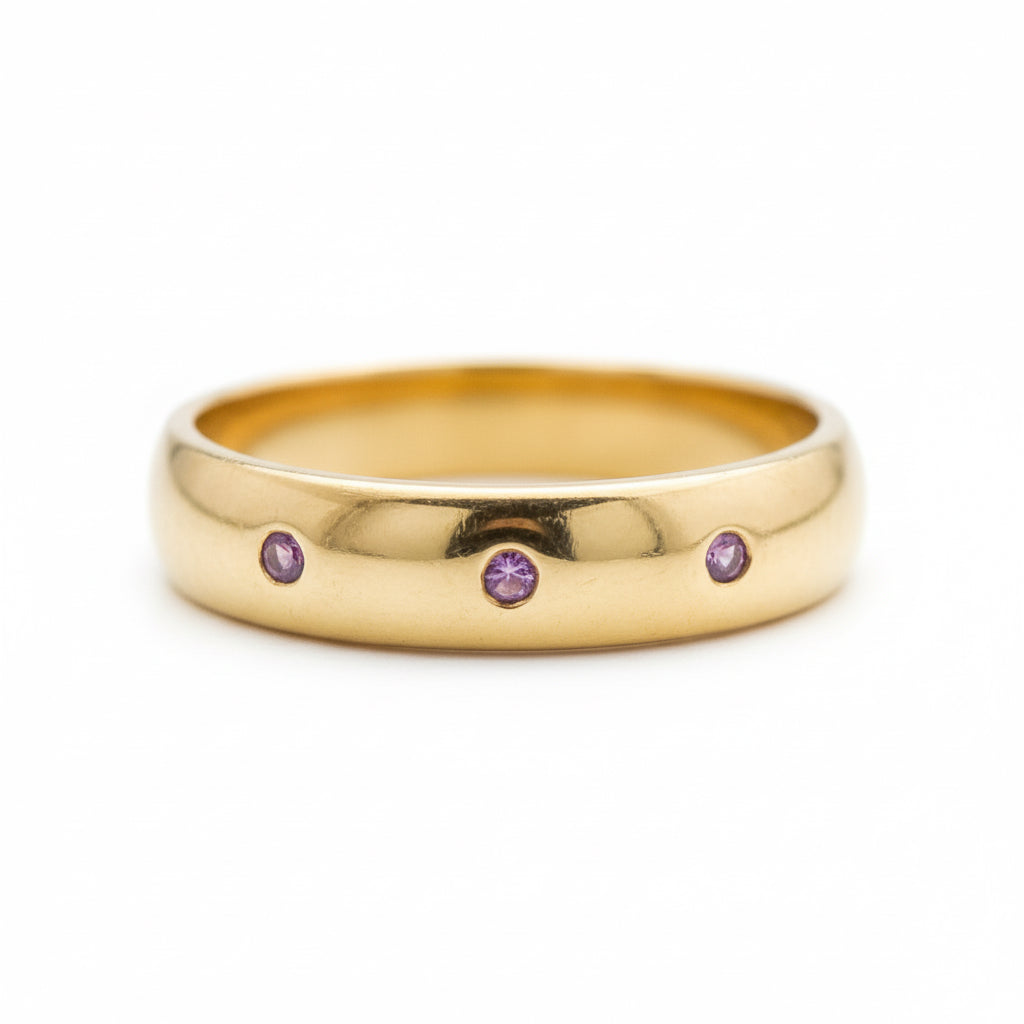 9ct Gold Pink Sapphire Band