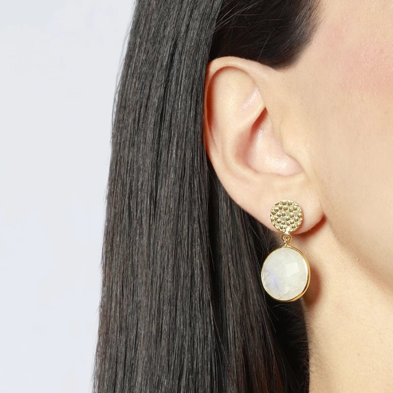 Sasika Gold Plated Moonstone Earrings