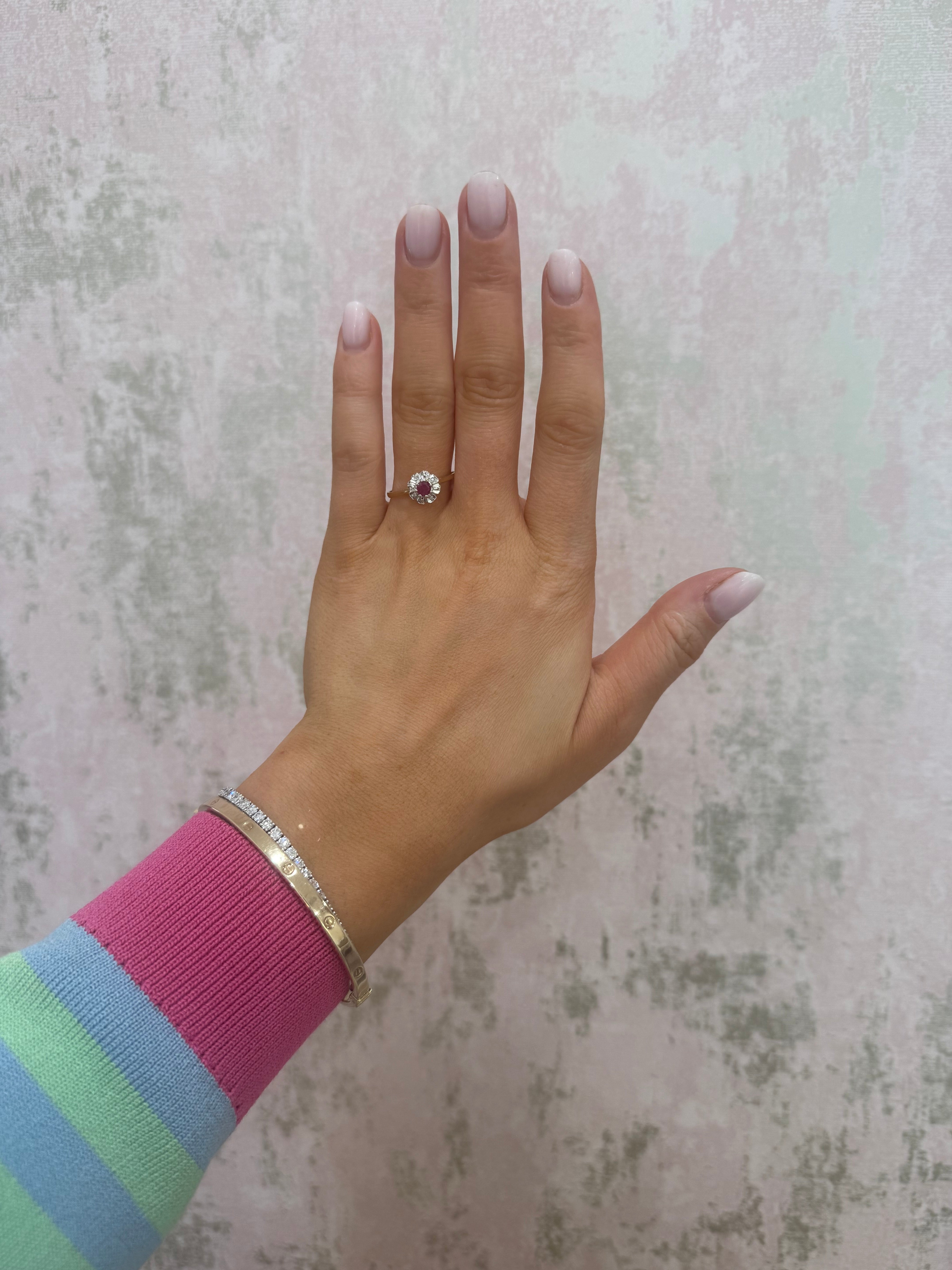 9ct Gold Ruby & Diamond Ring