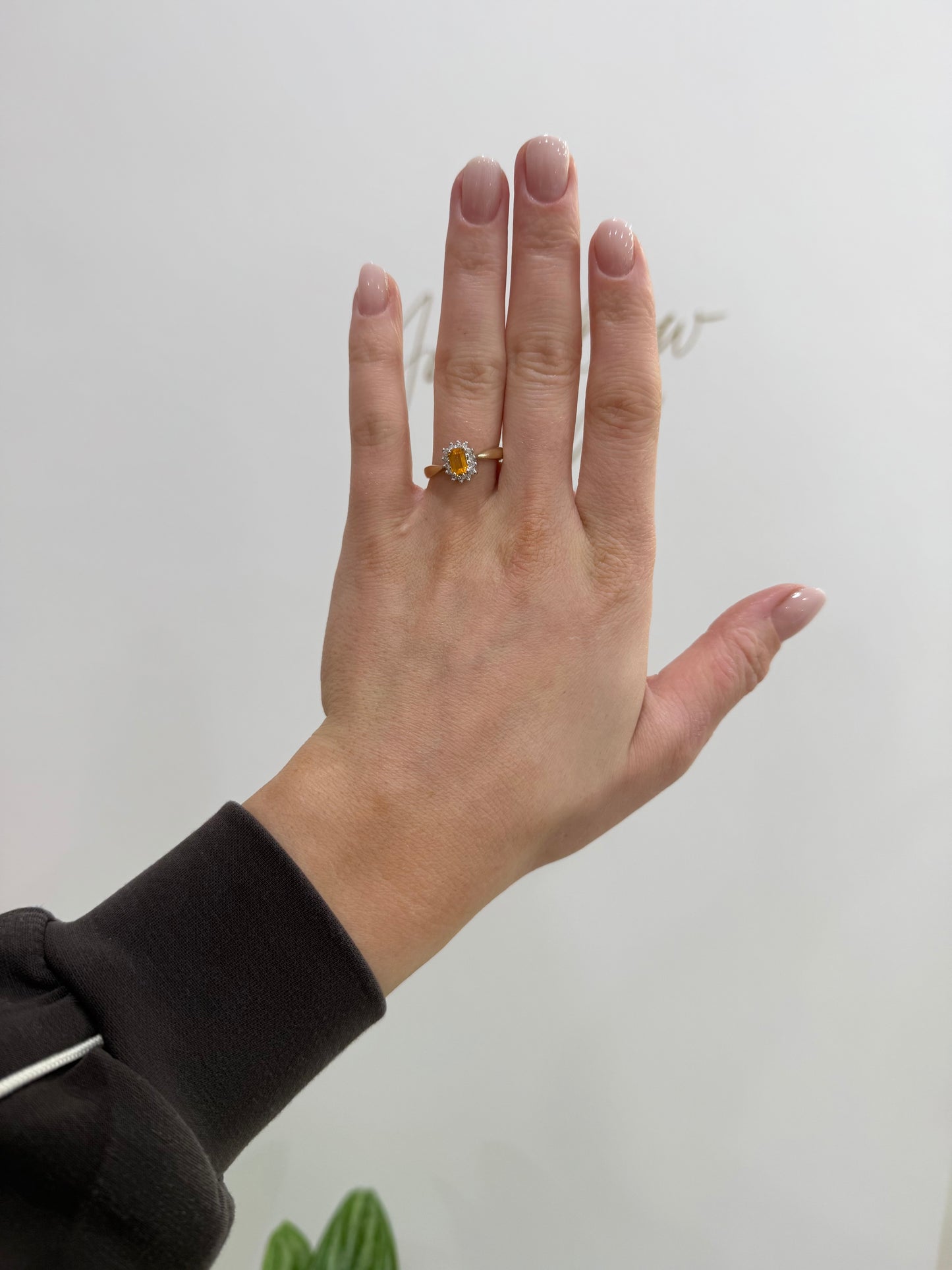 9ct Fire Opal & Diamond Ring