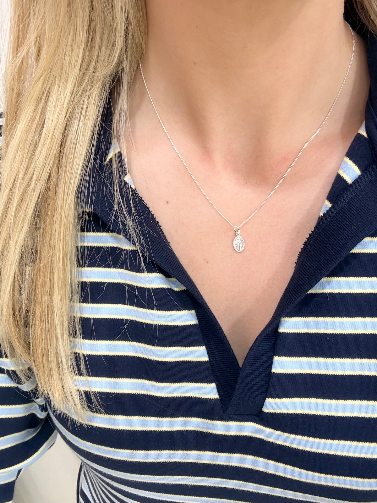 Silver Miraculous Medal Necklace