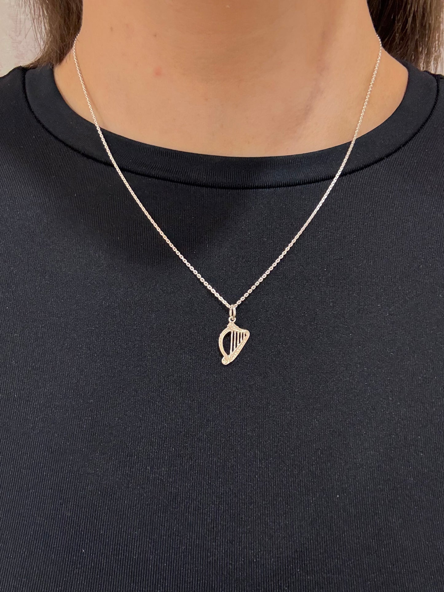 Silver Harp Necklace