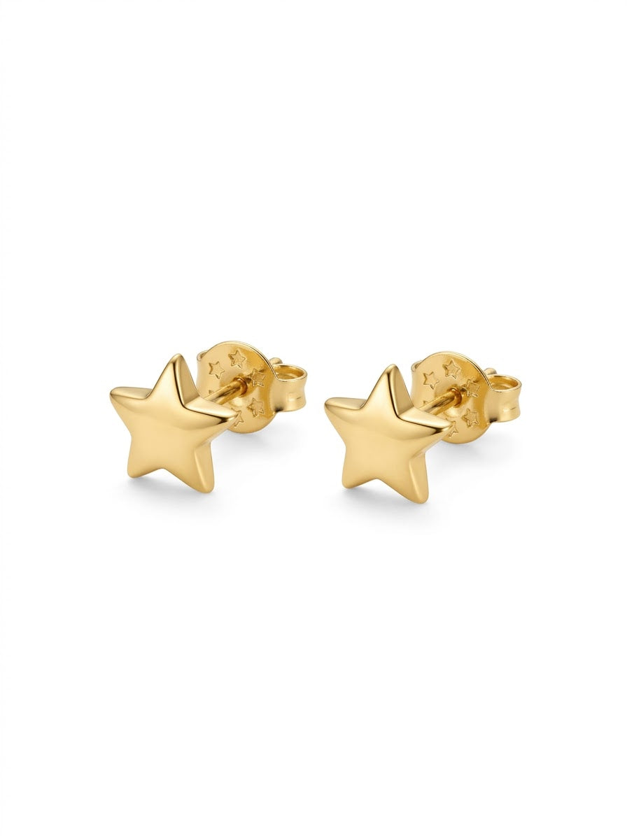 Gold Plated Star Stud Earrings