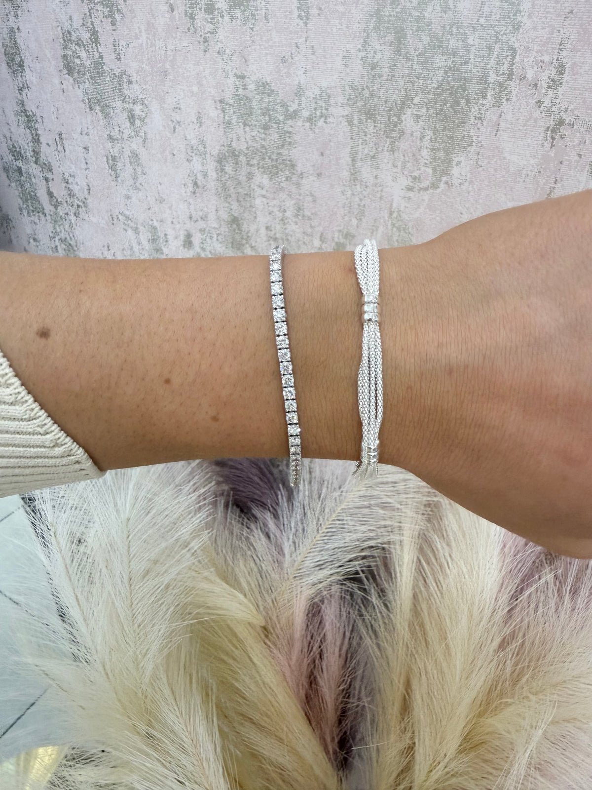 Mimi Sterling Silver Triple Layer Bracelet
